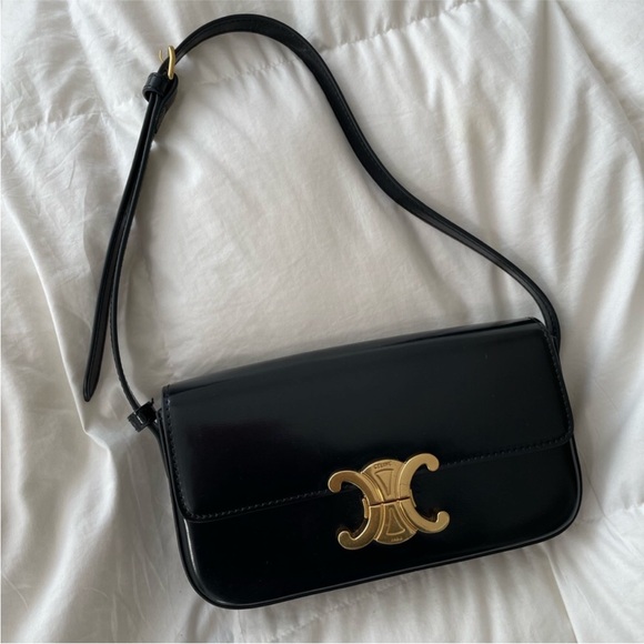 SHOULDER BAG CLAUDE IN SHINY CALFSKIN - Picture 1 of 4